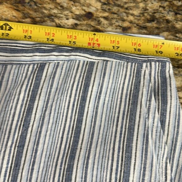 Chico’s Striped Linen Blend Textured Straight Leg Crop Pants Size XL - Picture 8 of 10